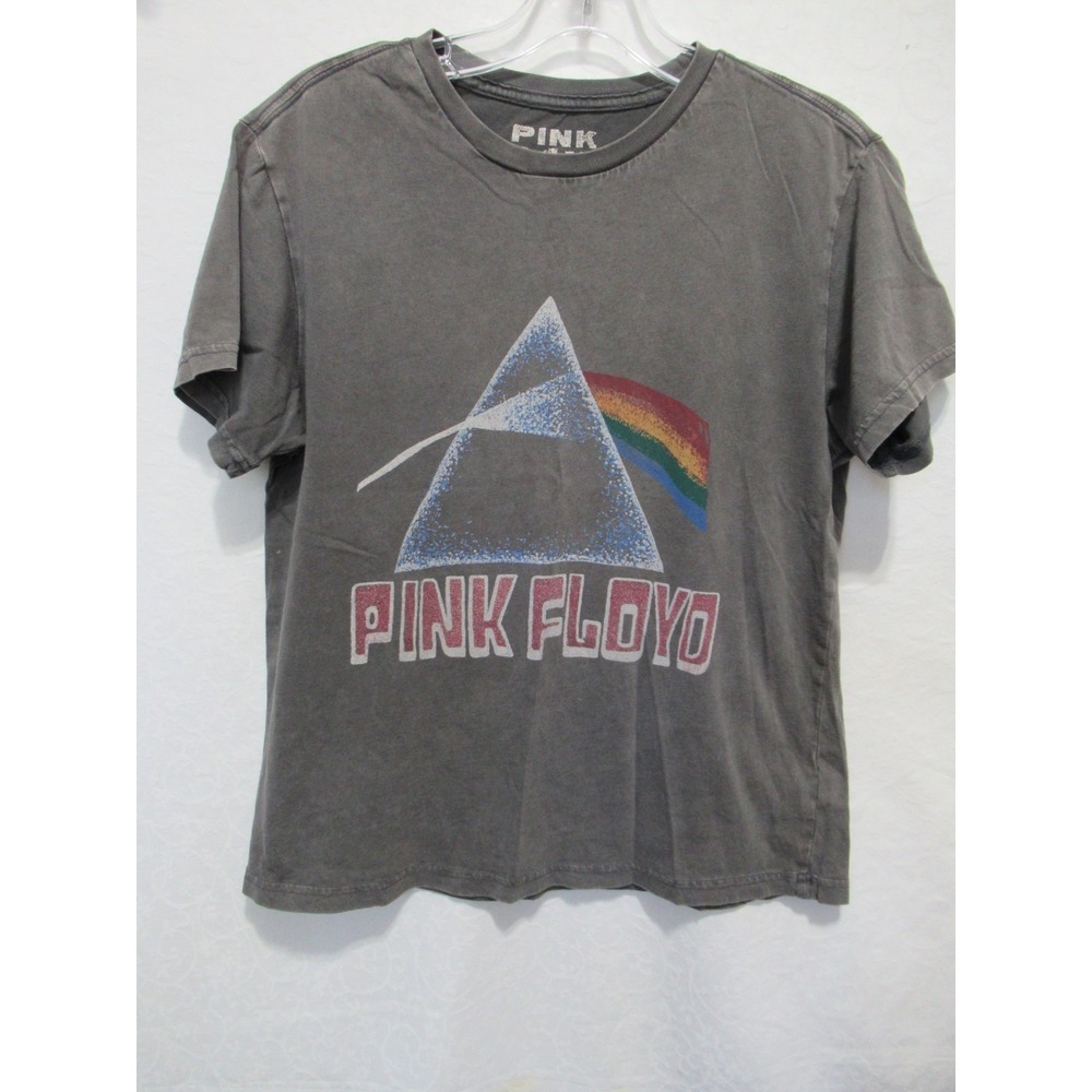 Lucky Brand Women's Size XS Distressed Gray Pink Floyd Short Sleeve Music Tee